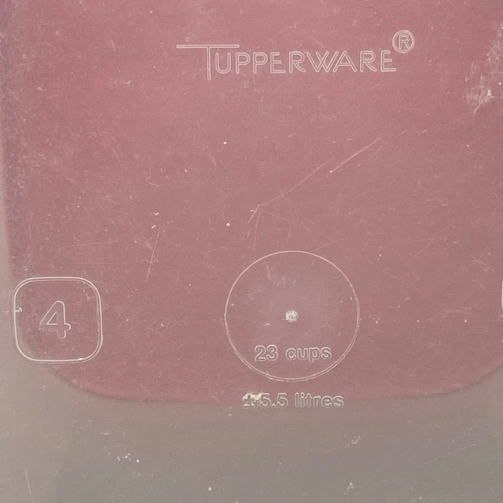 Vintage Tupperware Modular Mates Square Canisters 3 & 4 Set of 2 Red Lids